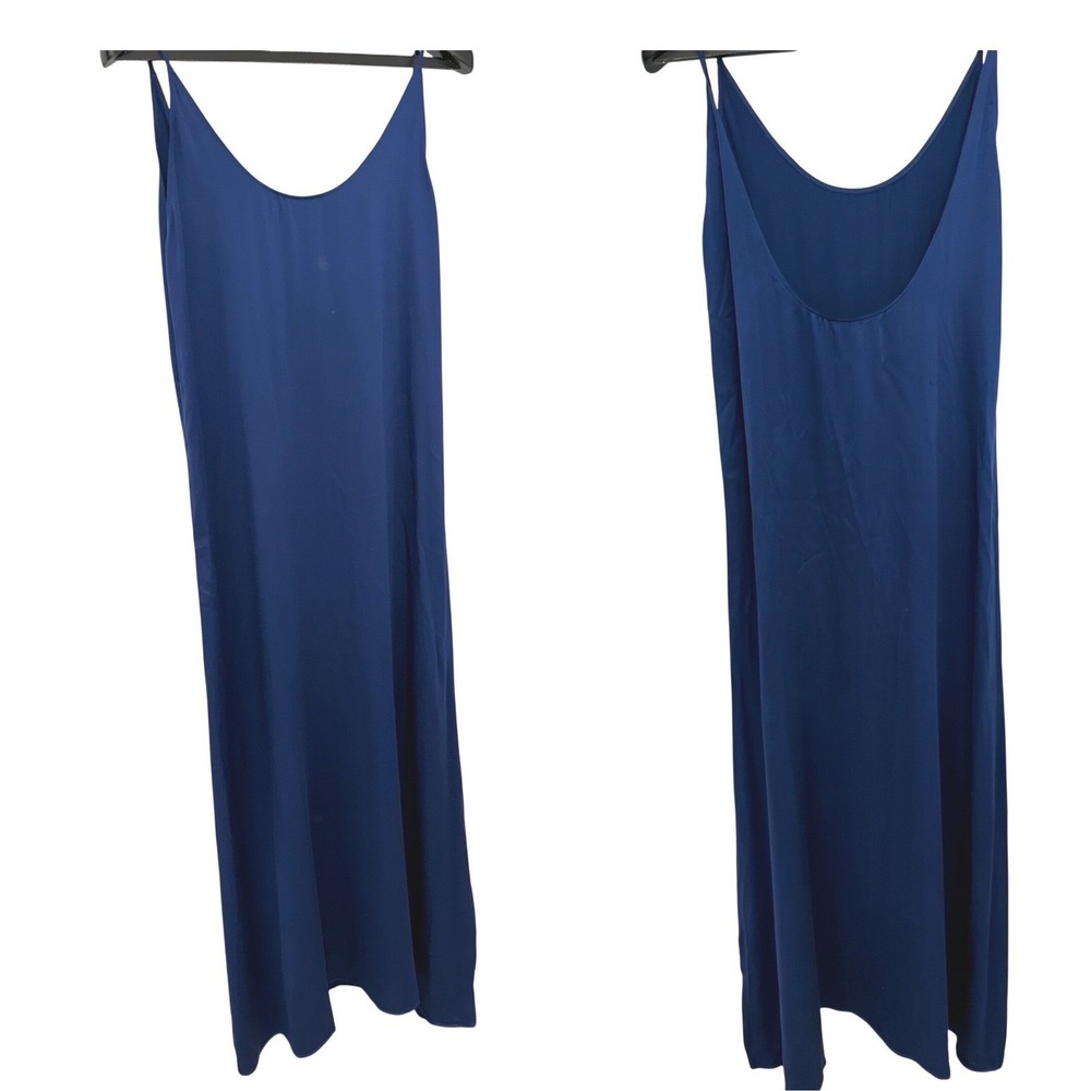 Reformation 100% Silk Iris Maxi Gown Navy Scoop Back Maxi Slip Dress Small - Picture 4 of 7